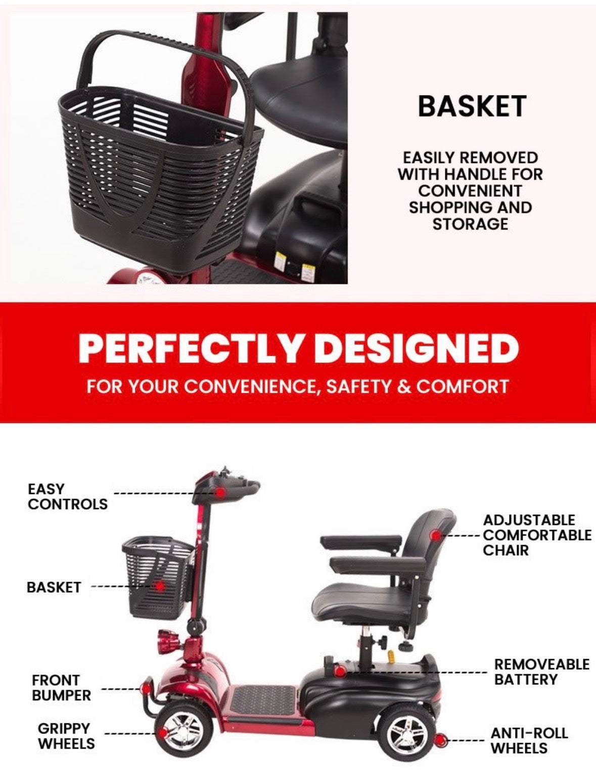 PAVEMENT LEGAL ELECTRIC MOBILITY SCOOTER – 20AH Lithium Battery